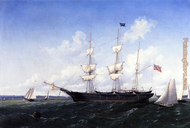 Whaling Bark 'J. D. Thompson' of New Bedford painting - William Bradford Whaling Bark 'J. D. Thompson' of New Bedford art painting